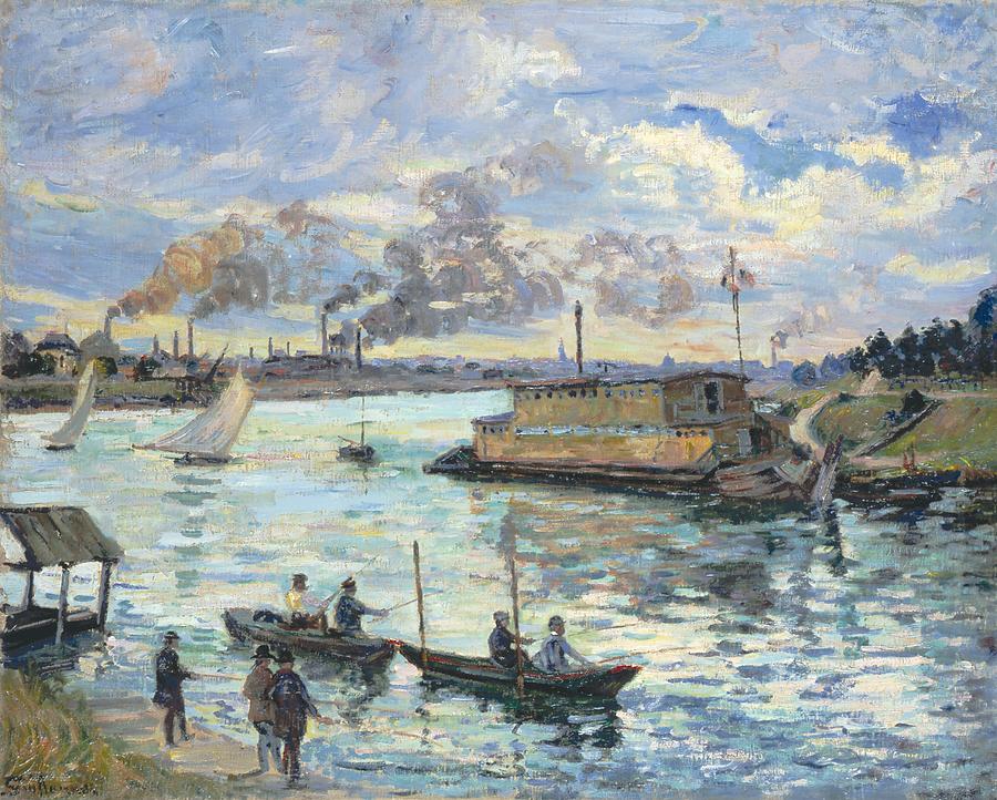 River Scene - Armand Guillaumin Digital Art by Samuel HUYNH River Scene - Armand Guillaumin Digital Art by Samuel HUYNH