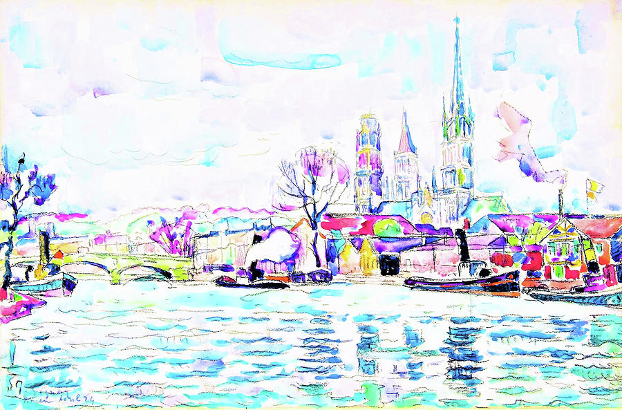 Paul Signac Painting - River scene, Rouen - Digital Remastered Edition by Paul Signac