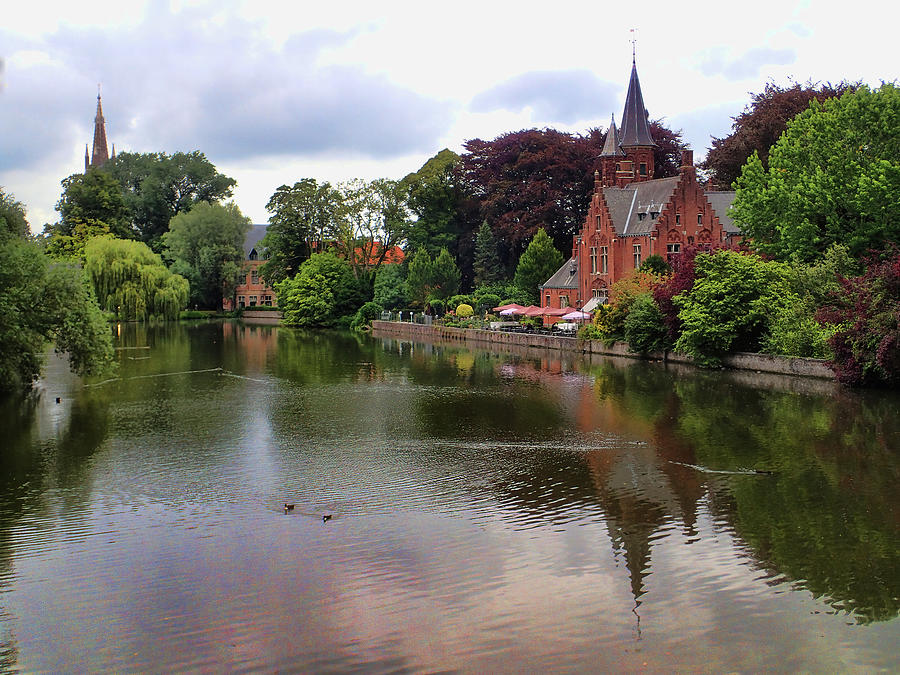 River scenic in Bruges Belgium Photograph by David Smith