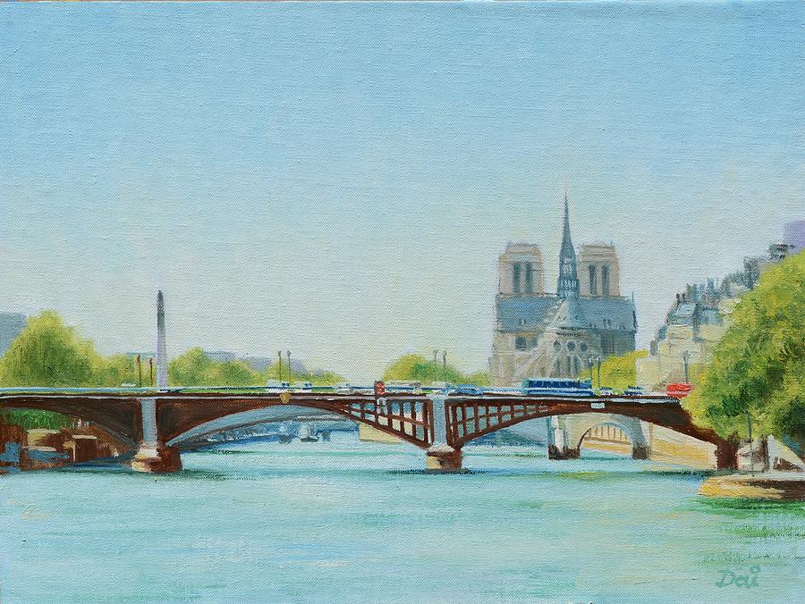 River Seine in Paris - le Pont de Sully Painting by Dai Wynn