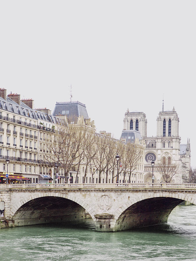 River Seine View with Notre Dame Cathedral, Paris Photograph by Irene Suchocki
