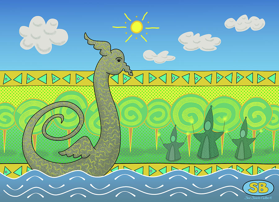 Serpent Digital Art - River Serpent by Susan Bird Artwork