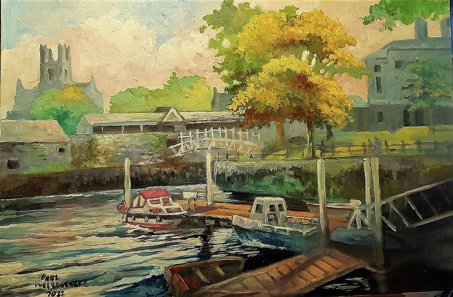 River Shannon Limerick City Ireland Painting by Paul Weerasekera