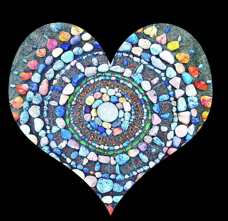 River Stone Heart Forage Nature Art Mixed Media by Tara Turner - Fine ...