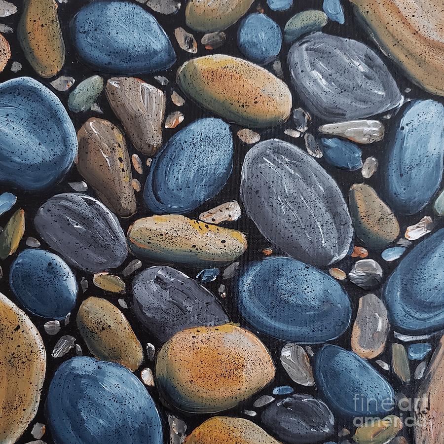 Stones Painting - Lake Ontario Beach Stones by Beverly Livingstone
