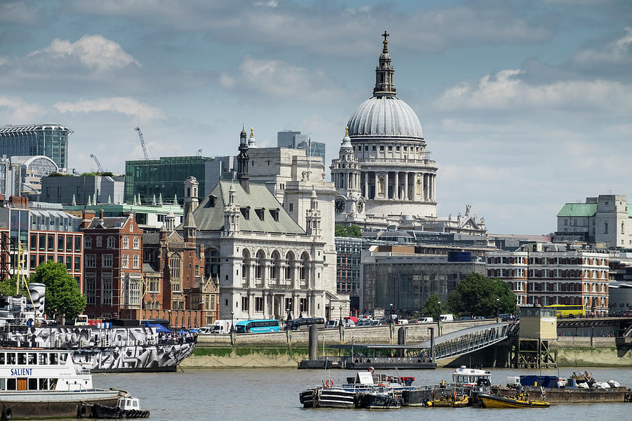 river thames with St Pauls Cathedral Photograph by David L Moore