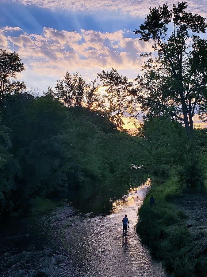 River Tracing at Sunset Photograph by Andrea Whitaker