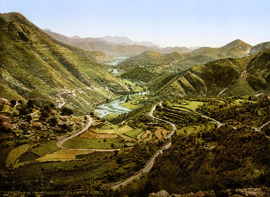 River valley, Montenegro, ca. 1895 Painting by MotionAge Designs