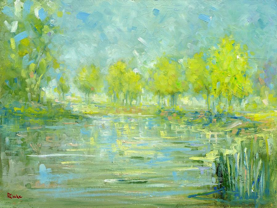 Riverbank Painting by Roger Clarke
