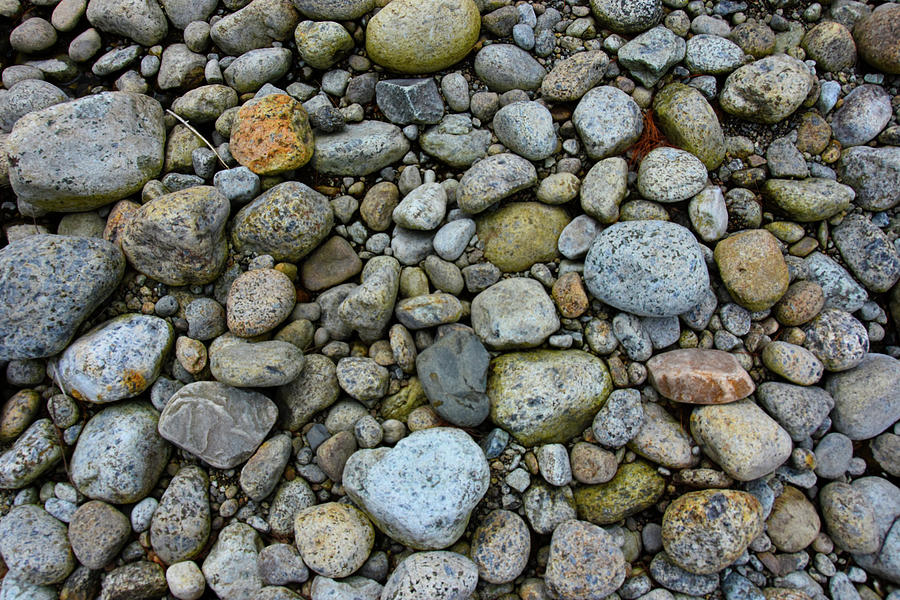 Riverbed the rounding of pebbles  Photograph by Christine Dekkers