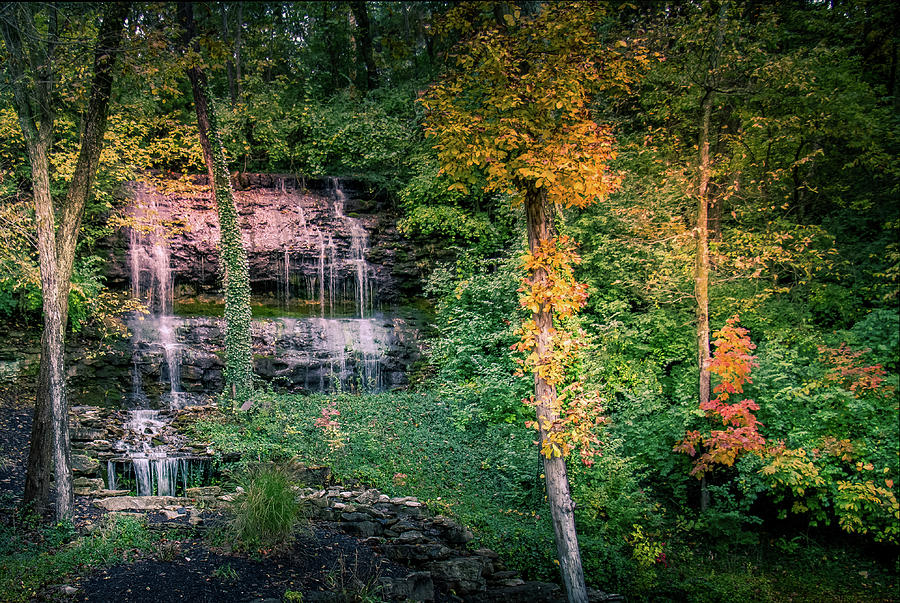 Rivercut Waterfall in Autumn Photograph by Allin Sorenson