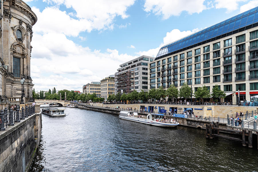 Riverfront with tour boats in Berlin Photograph by JJF Architects ...