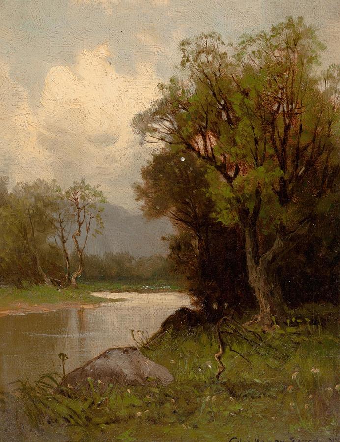 Rivers Edge Drawing by Charles Henry Eaton American - Fine Art America