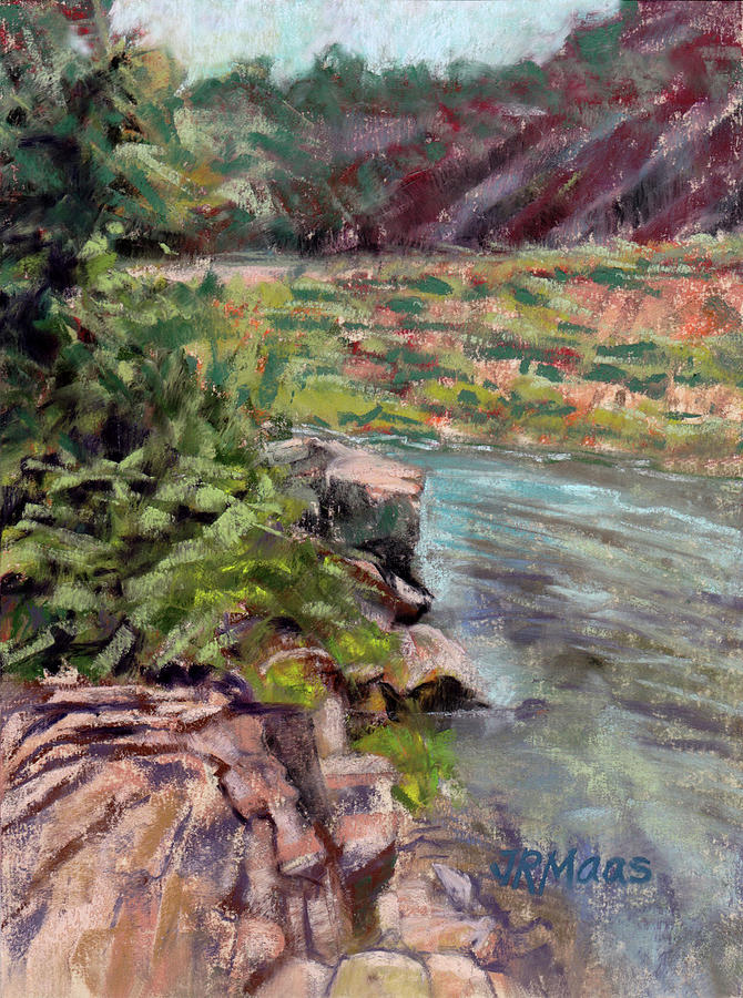 Rivers Edge Painting by Julie Maas