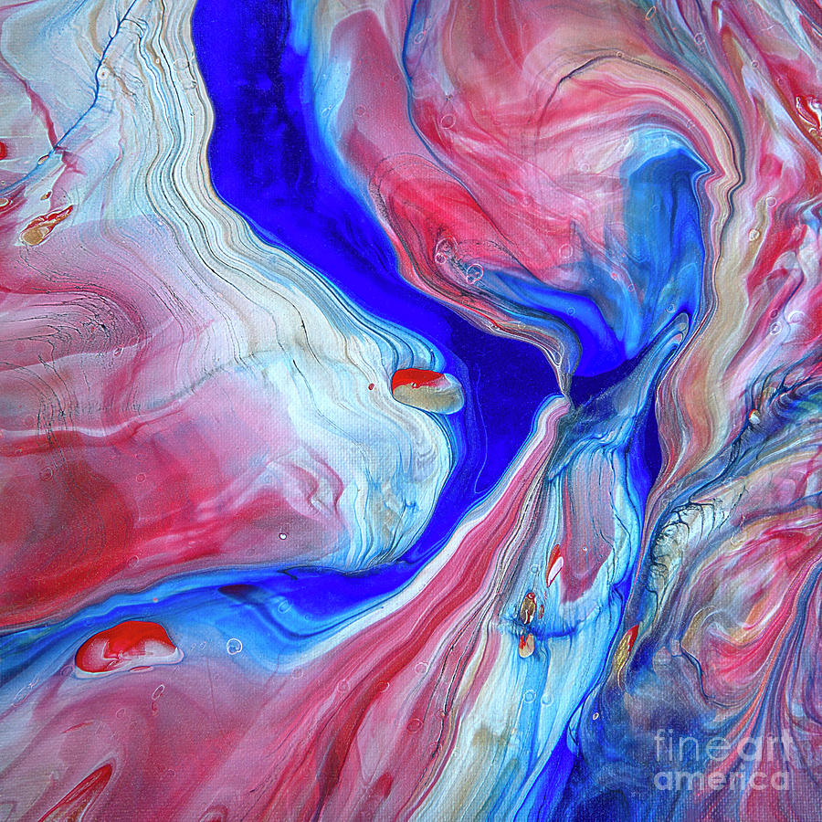 Abstract Painting - Rivers of Blue by Elisabeth Lucas