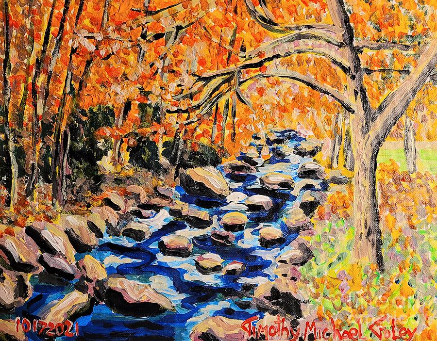 Riverside Foliage Painting by Timothy Foley - Pixels