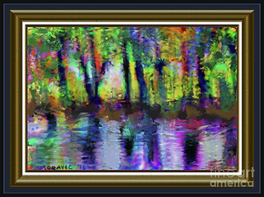 Riverside Painting Photograph by Shirley Moravec
