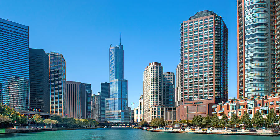 Riverview Skyline Panorama No 2 - Chicago Photograph by Nikolyn McDonald