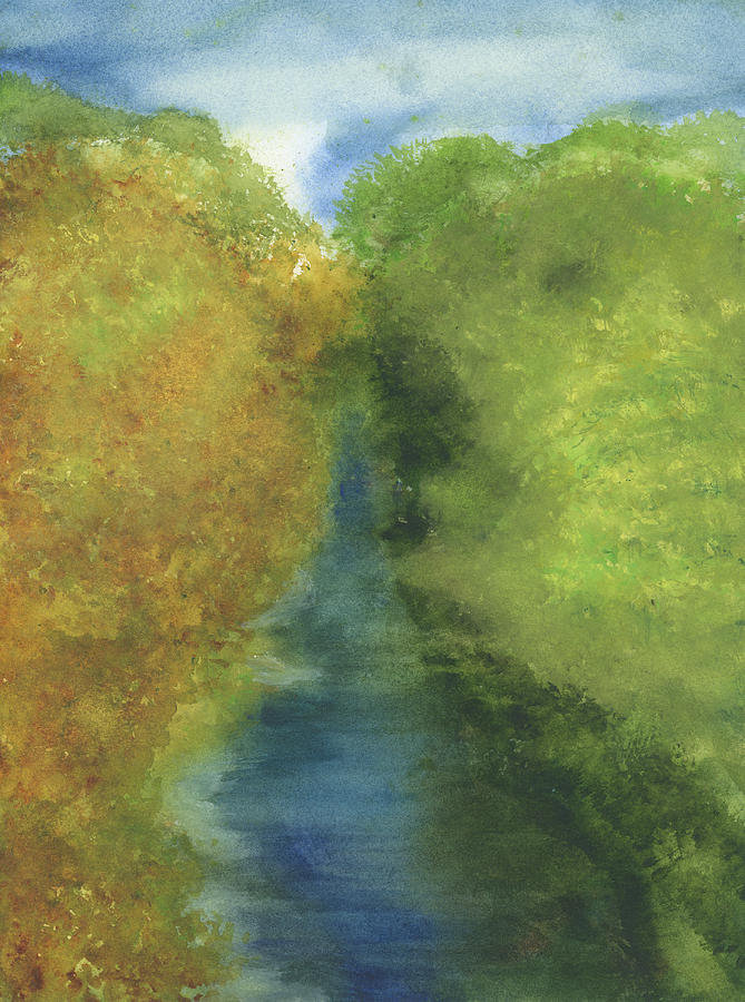 Riverwalk Creek View Painting by Frank Bright