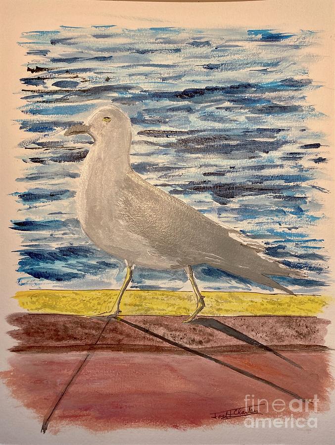 Seagull Painting - Riverwalk by Joel Charles