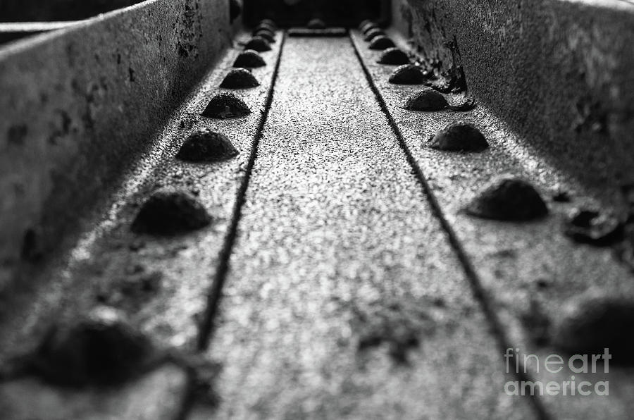 Rivets in Steel Girder Black and White Industrial Art Photograph by PIPA Fine Art - Simply Solid