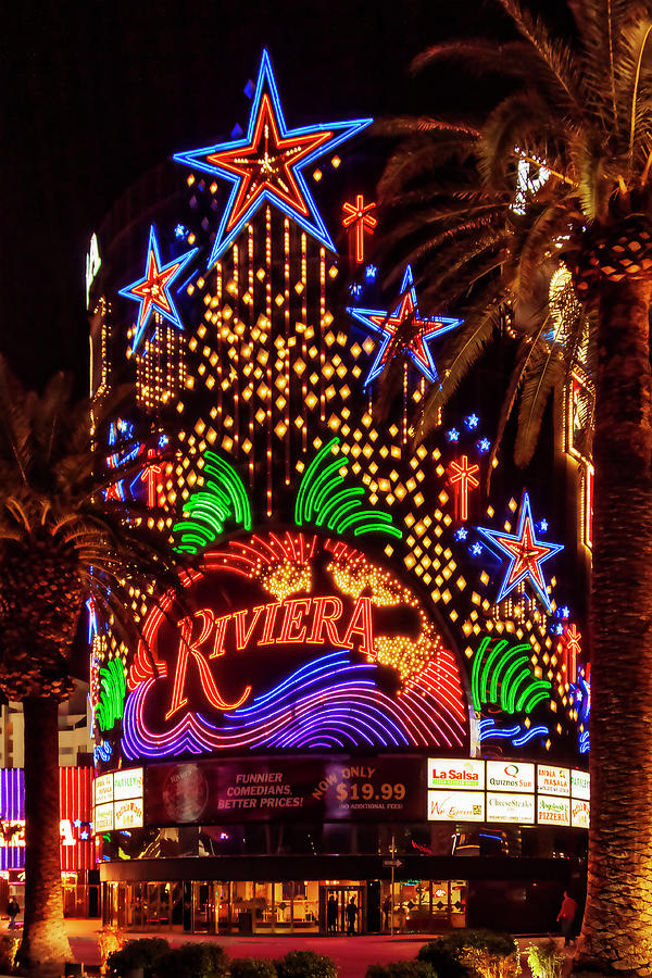 Riviera Las Vegas Night Lights Photograph by Tatiana Travelways