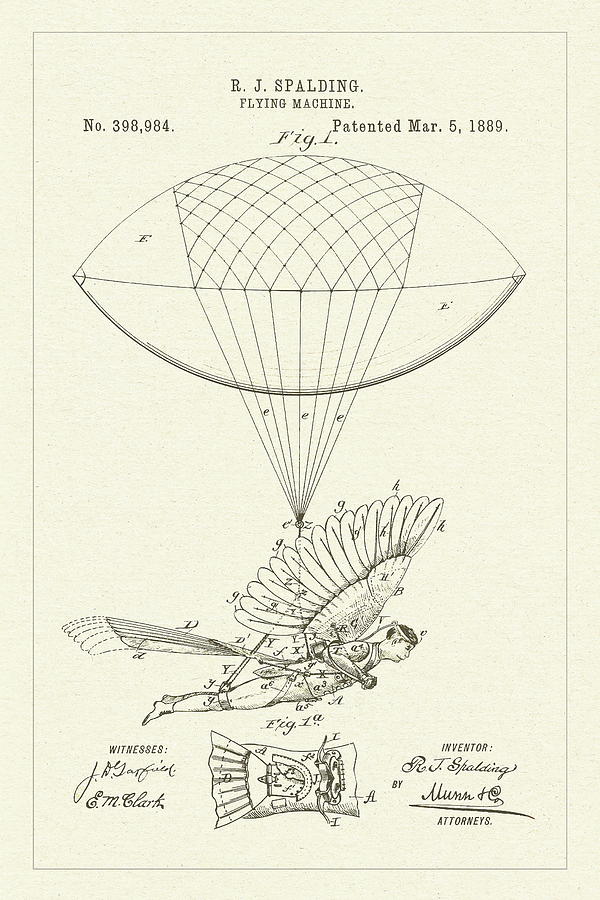 RJ Spalding Flying Machine 1889 Digital Art by Jerzy Czyz