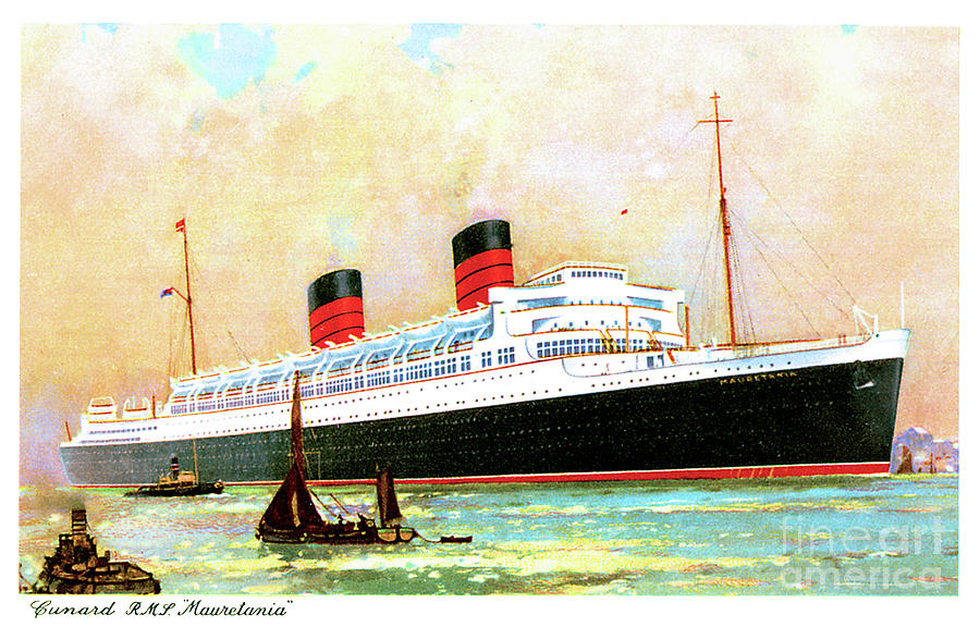 Rms Mauretania 1938 Postcard Painting