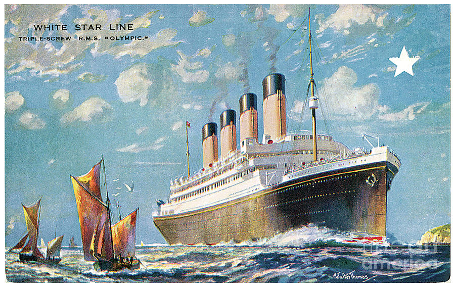 Rms Painting - RMS Olympic Travel Postcard by Unknown