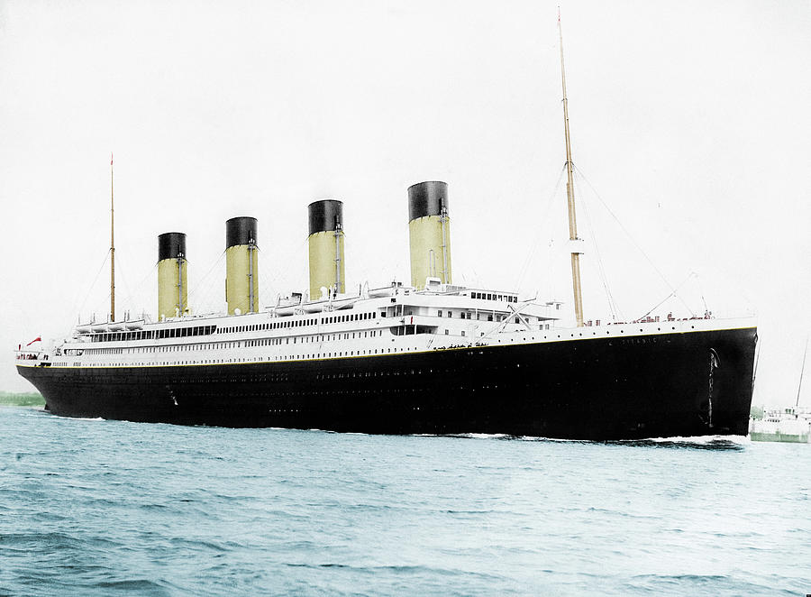 RMS Titanic Departing Southampton - 1912- Colorized Photograph by War Is Hell Store