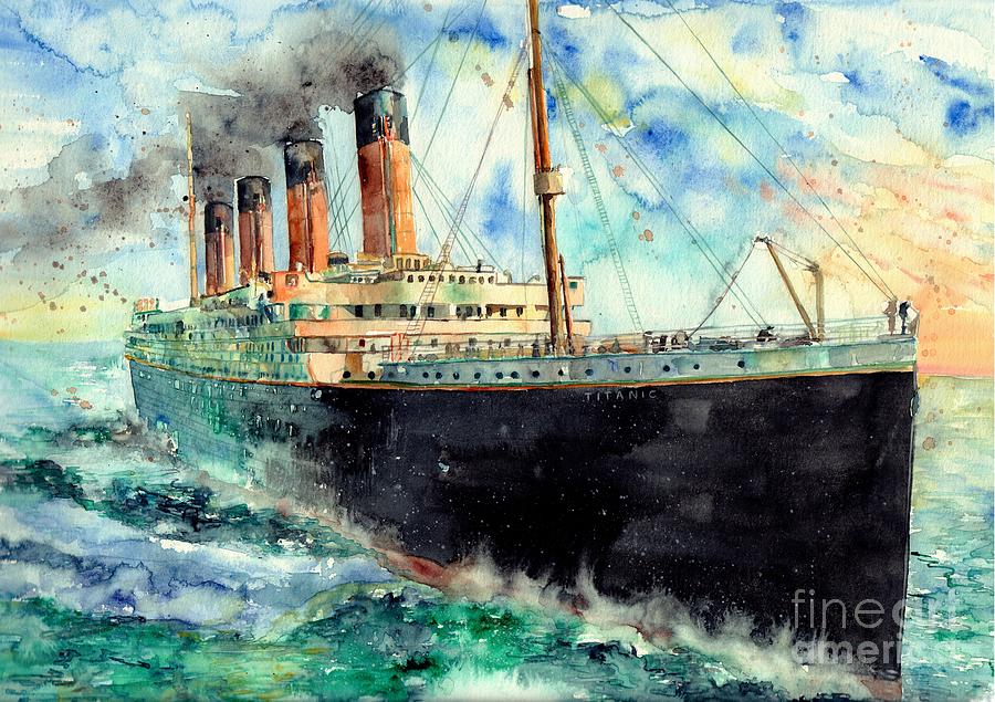 Rms Titanic Painting - RMS Titanic White Star Line Ship by Suzann Sines