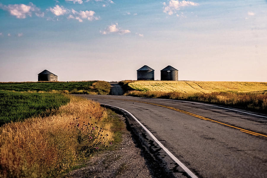 Road And Silos Photograph by Tom Singleton