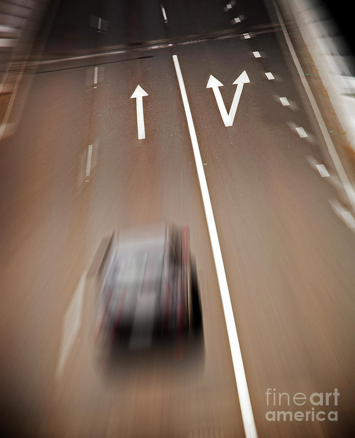 Road Arrows Blur Photograph by THP Creative