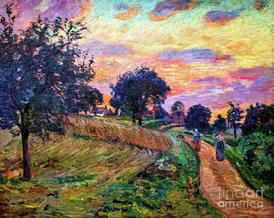 Road at Damiette by Armand Guillaumin 1885 Painting by Armand Guillaumin