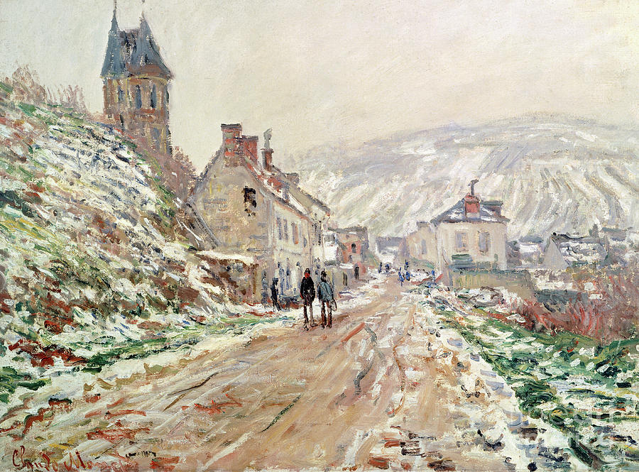 Road In Vetheuil In Winter By Claude Monet Painting by Claude Monet