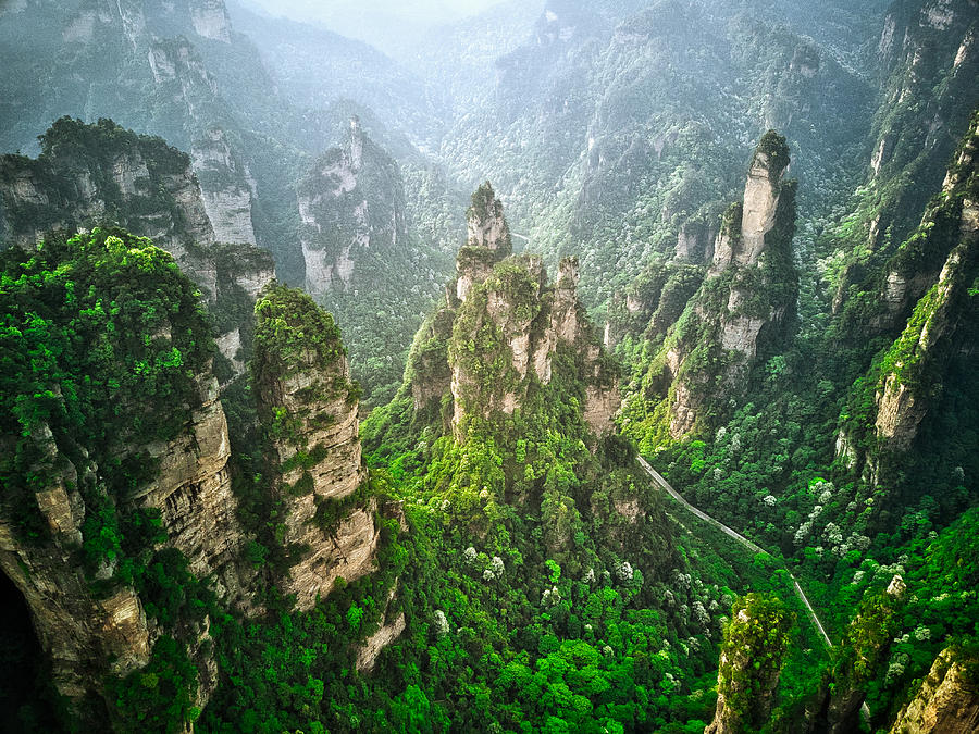 Road into Valley, Mountains in Zhangjiajie, China Photograph by Nikada