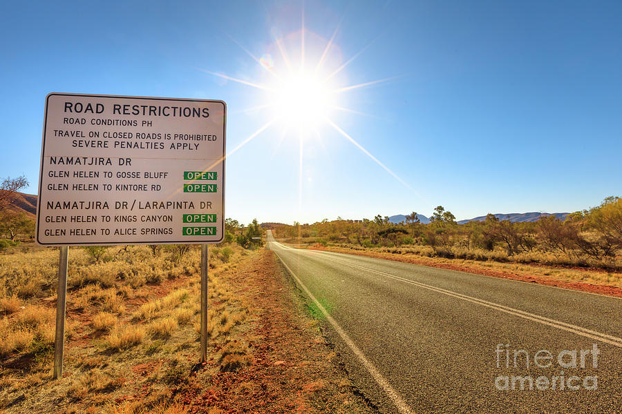 Road restriction Northern Territory Photograph by Benny Marty