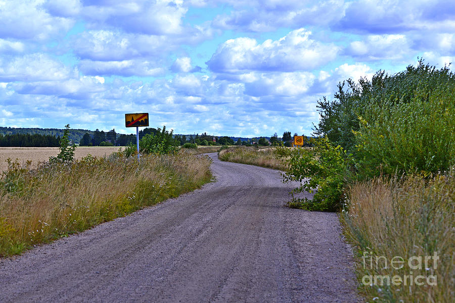 Dirt Road Photograph - Road through the field by Esko Lindell Dirt Road Photograph - Road through the field by Esko Lindell