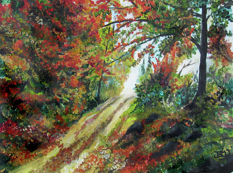 Road Through the Woods Painting by Jean Batzell Fitzgerald