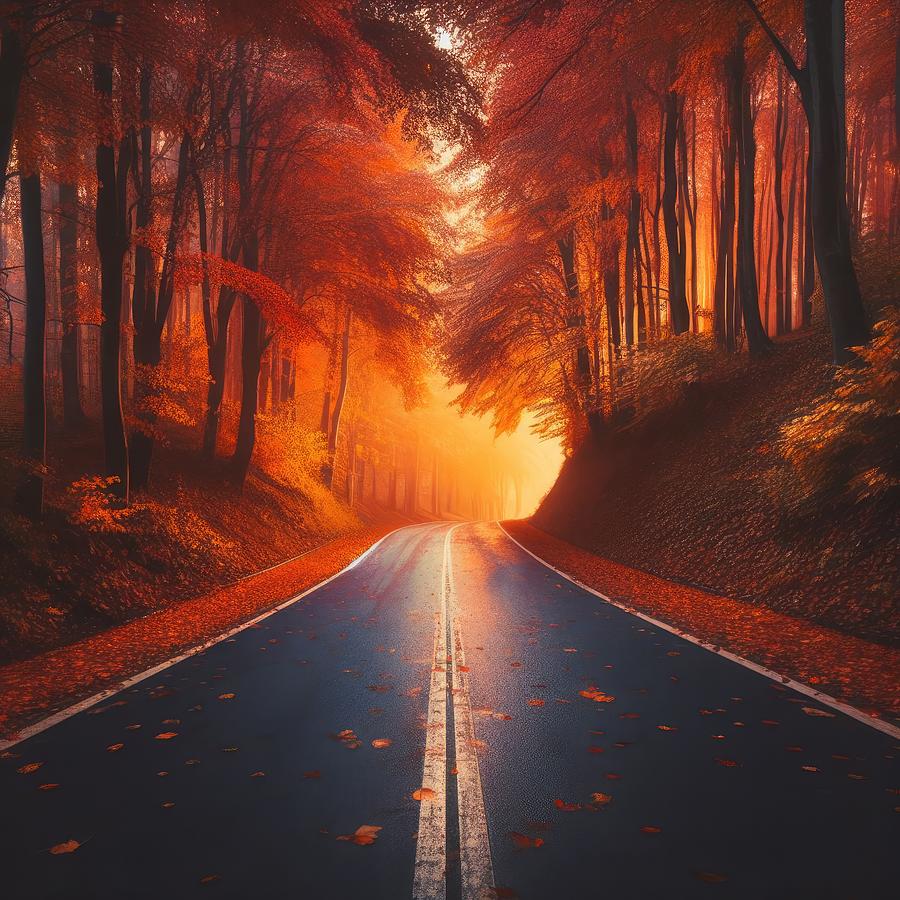 Road to Autumn Bliss Photograph by Bill and Linda Tiepelman