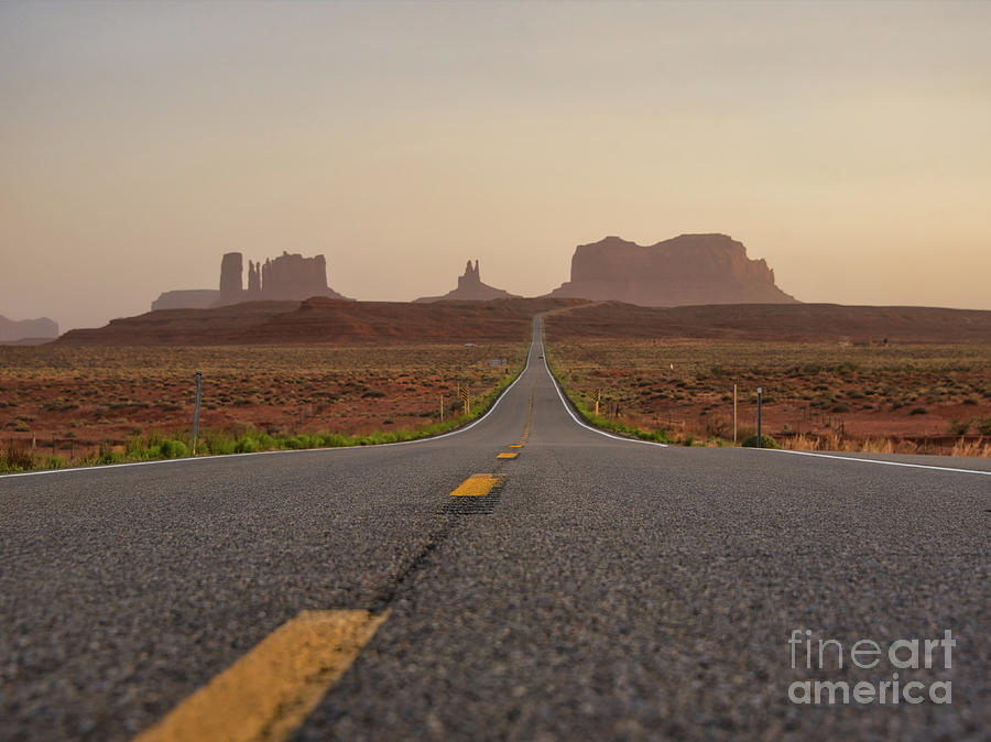 Road to Monument Valley at Sunset Photograph by Andrea Anderegg