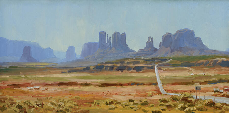 Road to Monument Valley Painting by Steve Henderson
