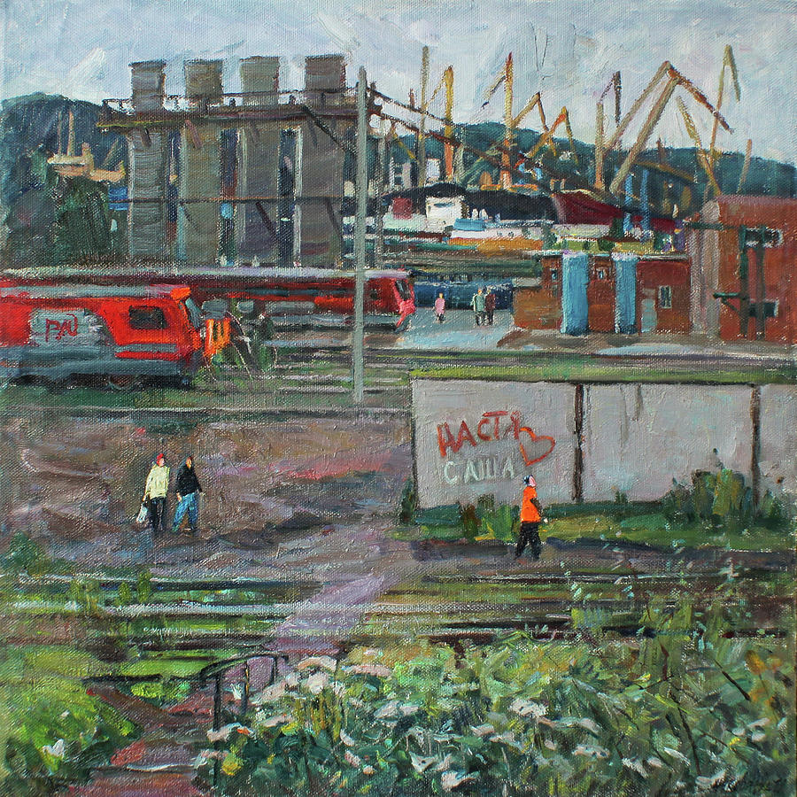 Road to port Painting by Juliya Zhukova