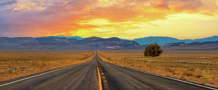 Road To The Mountains Pano Photograph by Ali Nasser