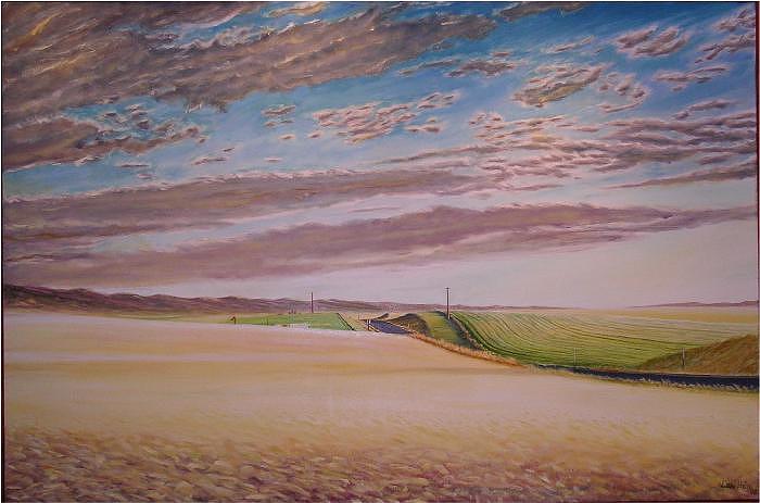 Sunset Painting - Road to Troy by Leonard Heid