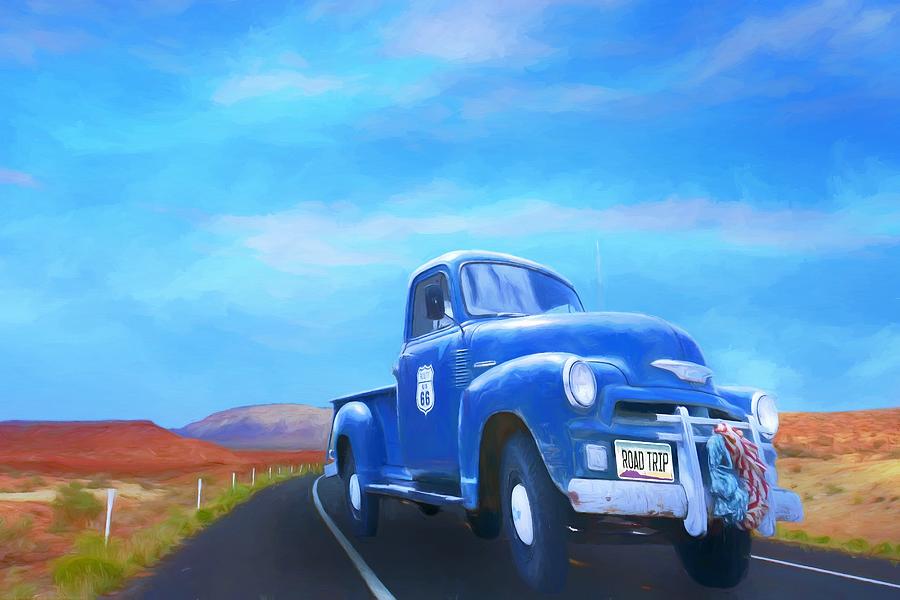Road Trippin - Route 66 Painting by Chrystyne Novack