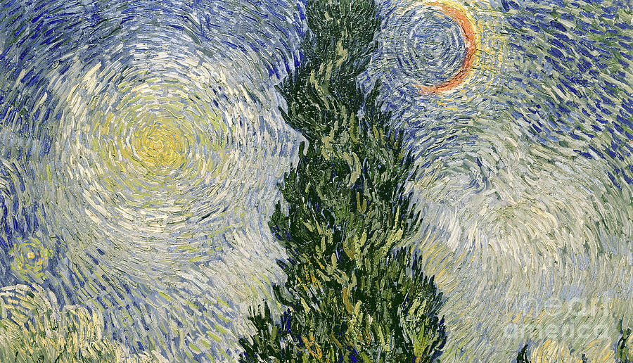 Road with Cypresses by Vincent Van Gogh Painting by Vincent Van Gogh
