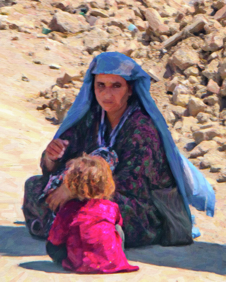 Roadside Afghan Woman and Child Photograph by SR Green