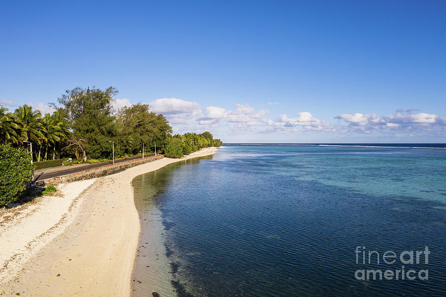 Roadside beach on the Rarotonga island in the south Pacific ocea Photograph by Didier Marti