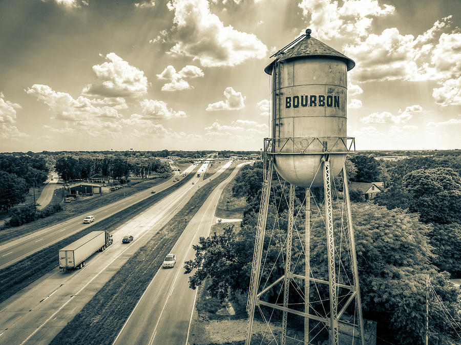 Roadside Bourbon Tower - Sepia Edition Photograph by Gregory Ballos